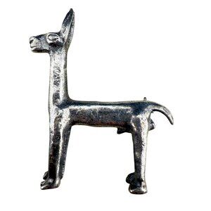 Antique‎ Pewter Alva Studio Llama Brooch Pin With Textured Finish & Secure Clasp